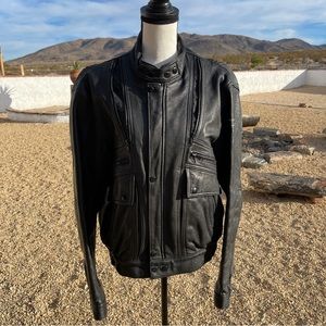 Hein Gerick German Black Leather Motorcycle Jacket